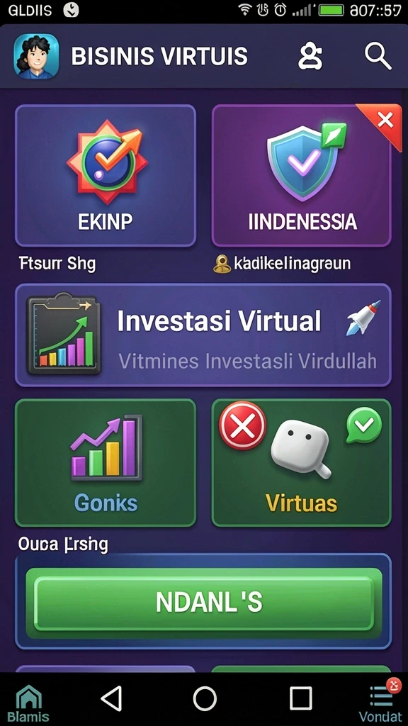 Menu navigasi yang mudah dipahami bagi semua pemain.