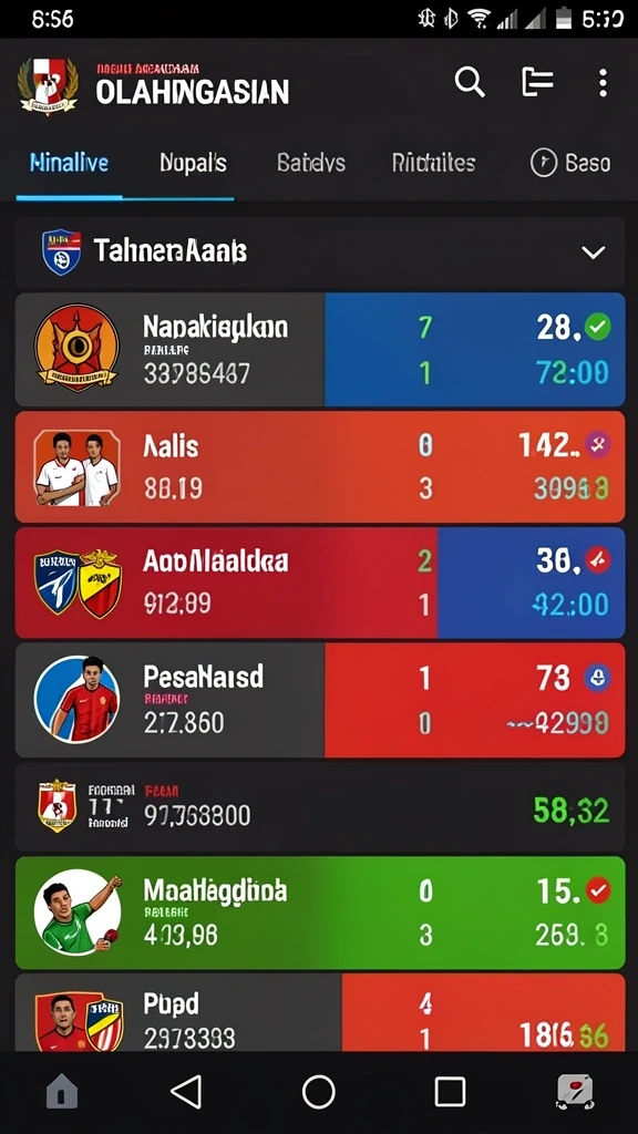 Leaderboard yang menunjukkan peringkat pemain.