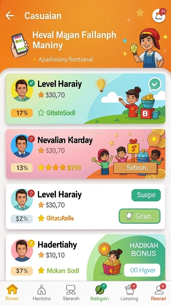 Tampilan menu yang intuitif dan menarik.