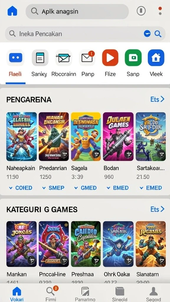 Contoh level yang menantang dengan berbagai tema.