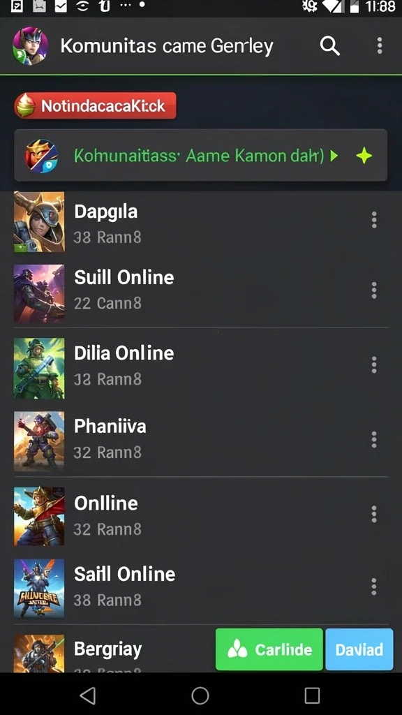 Screenshot menunjukkan berbagai mode permainan yang bisa dipilih oleh pengguna.