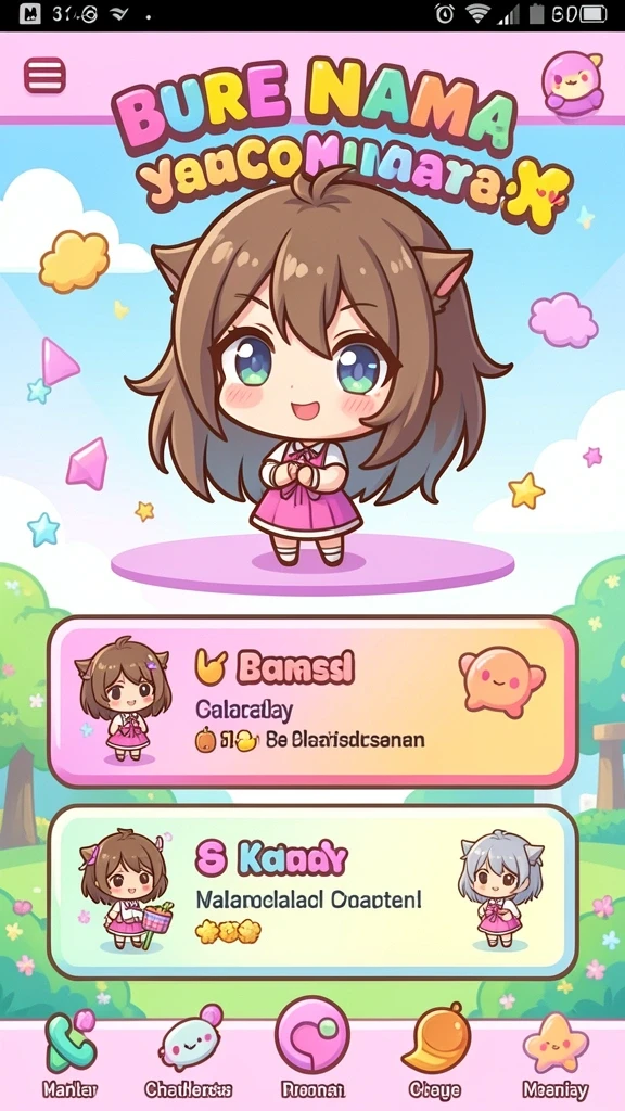Pengguna berinteraksi dengan karakter dalam game.