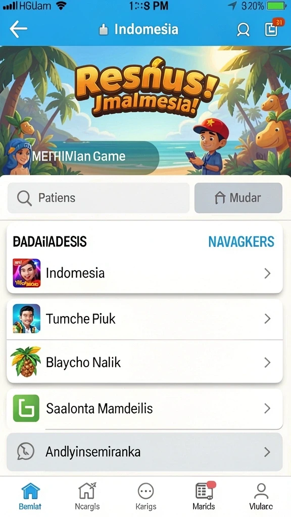 Koleksi permainan yang sangat beragam dan menghibur.